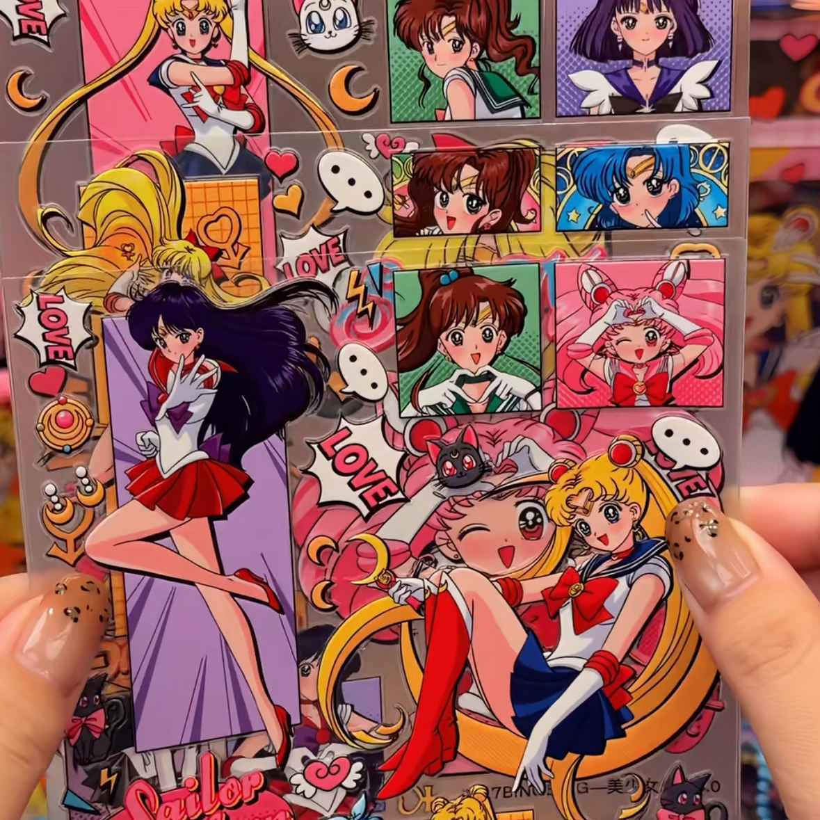 Cosplay Prop Diy - Stiker dekorasi planner 3D 5D Sailor