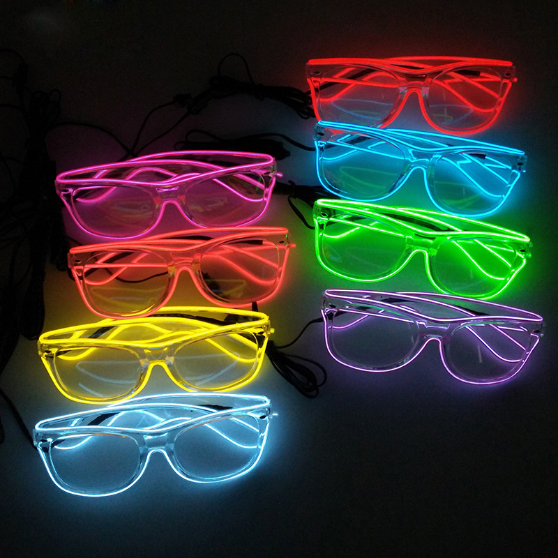Led El Wire - 1 Buah Kacamata LED Transparan Kawat
