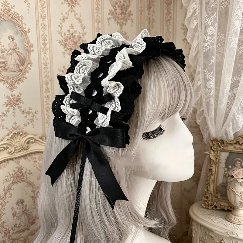 Cosplay Prop Bow - Ikat Kepala Berenda Lolita Pita Lucu