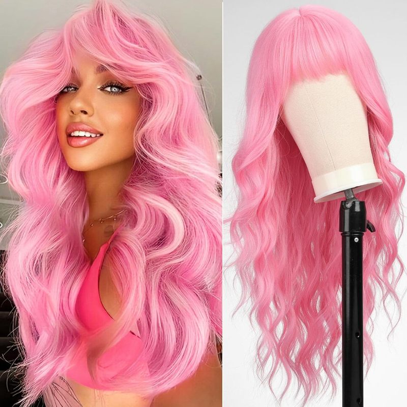 Wig Fiber Net - Wig rambut lurus panjang dengan poni