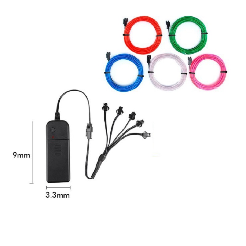 5 in 1 kabel kawat bercahaya L - Led El Wire ulasan dan harga