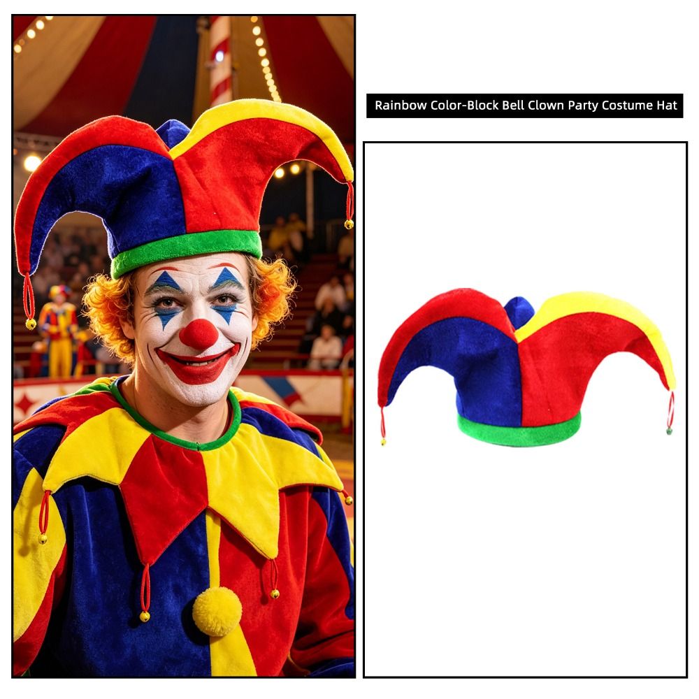 Topi Badut Multiwarna Desain L - Cosplay Prop Designer ulasan dan harga