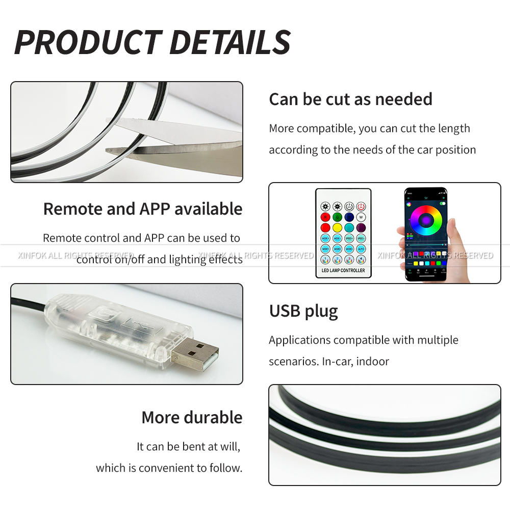 Lampu Strip LED Interior Mobil - Led El Wire ulasan dan harga