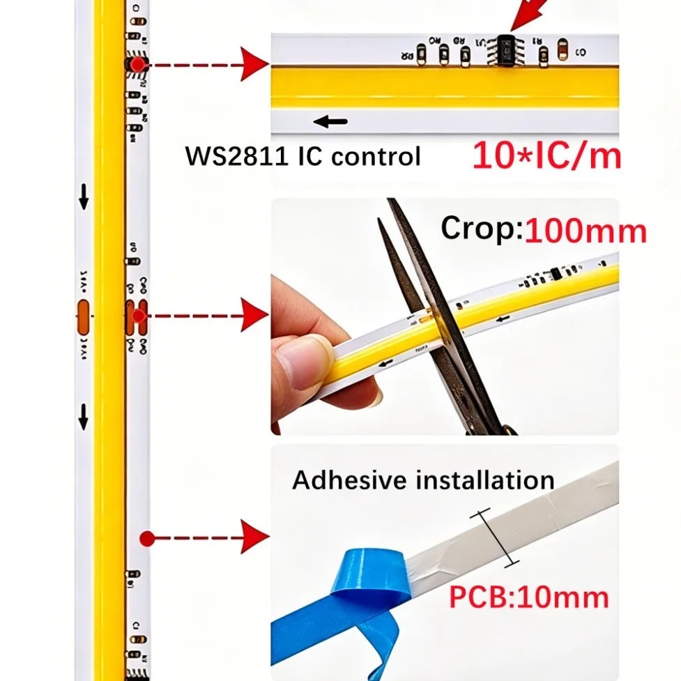 Lampu Strip LED COB WS2811 IC  - Led El Wire ulasan dan harga