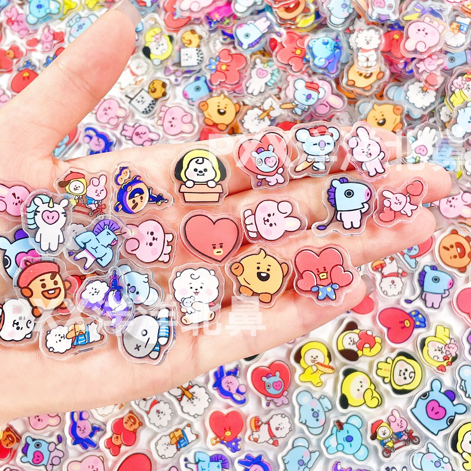 100pcs BT21 BTS Potongan Akril - Cosplay Prop Diy ulasan dan harga
