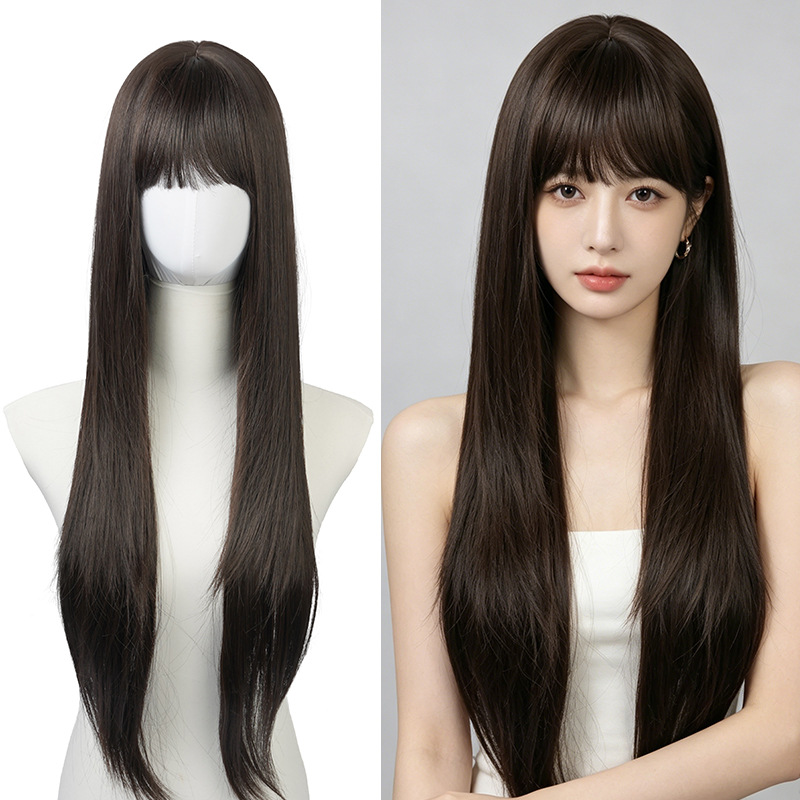Rambut lurus panjang dengan po - Wig Fiber Net ulasan dan harga