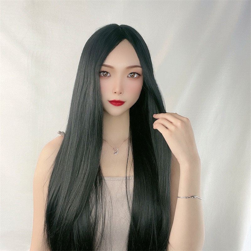 Wig rambut lurus panjang wanit - Wig Fiber Net ulasan dan harga