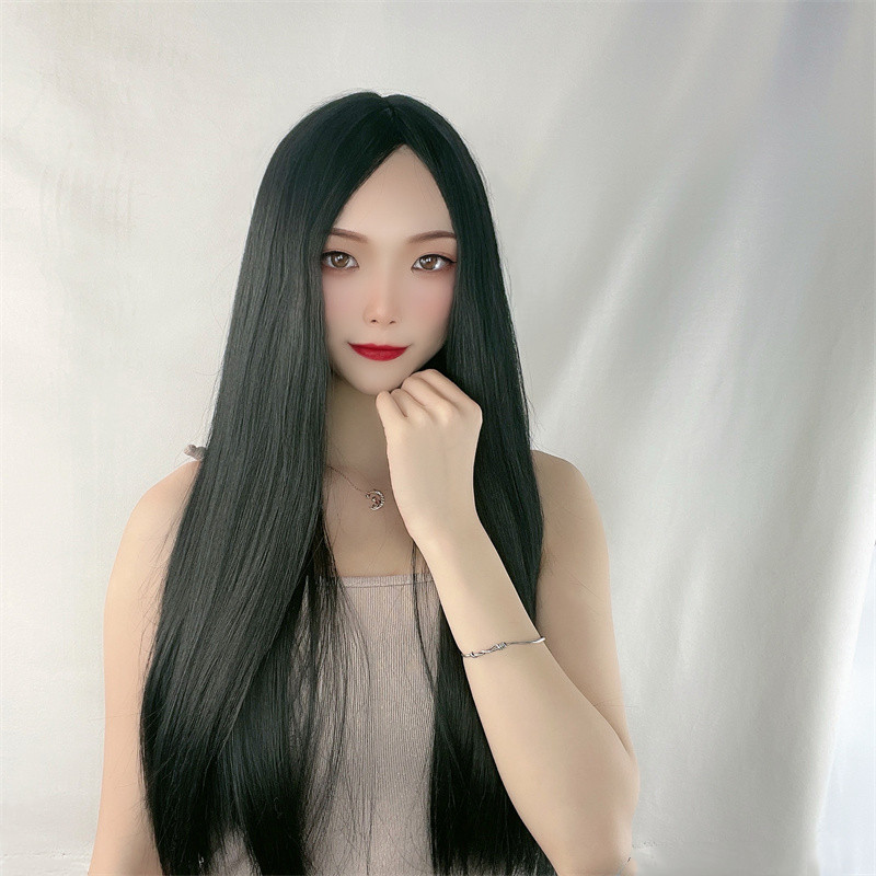 Wig rambut lurus panjang wanit - Wig Fiber Net ulasan dan harga